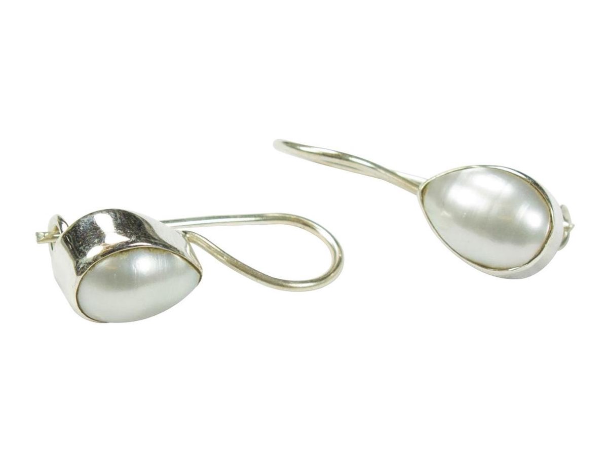 Zilveren oorbellen met sluiting Parel 925 zilver
