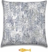 Sierkussen 45x45cm - Salon - Salon - Noël - Hiver - Cristaux de glace - gris