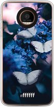 Motorola Moto Z Force Hoesje Transparant TPU Case - Blooming Butterflies #ffffff
