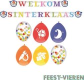 2 x Welkom Sinterklaas Slinger en luxe Sinterklaas ballonnen (6 stuks)