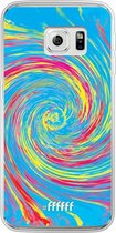 Samsung Galaxy S6 Edge Hoesje Transparant TPU Case - Swirl Tie Dye #ffffff