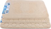 Badmat & WC Mat Set -Douche mat set - Crème - 80 x50 cm - badmat set 3-delig - Soft Foam - Extra Zacht - FOAM