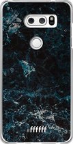 LG V30 (2017) Hoesje Transparant TPU Case - Dark Blue Marble #ffffff