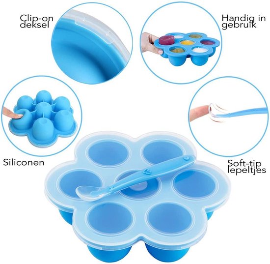Southland Babyvoeding Bewaarbakjes - Babyvoedingsaccessoires - Siliconen Lepeltjes - BPA-vrij - Babyvoeding Diepvriesbakje