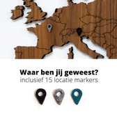 Houten Wereldkaart - Mercator projectie - Walnoot M (90 x 45 cm) - wanddecoratie - design - muurdecoratie hout