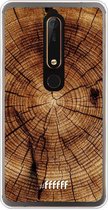 Nokia 6 (2018) Hoesje Transparant TPU Case - Tree Rings #ffffff