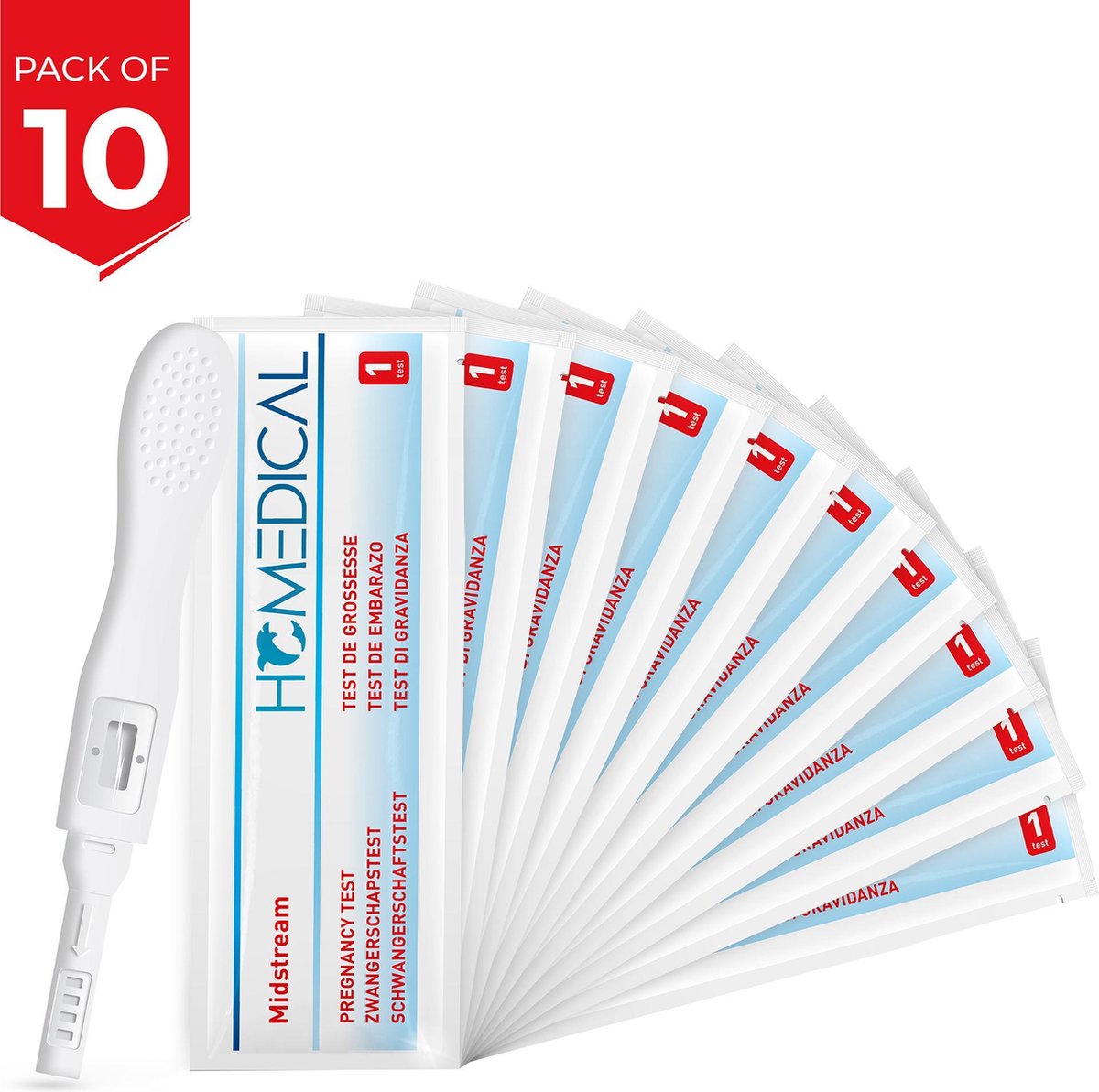 10 stuks - Zwangerschapstesten - Midstream Extra Vroeg - Homedical