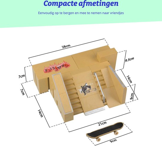 CS COSDDI Vingerskateboard rampset, 25 stuks mini vinger skateboard en CS COSDDI Vingerskateboard rampset, 25 stuks mini vinger skateboard en