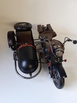 Motor beeld motor met zijspan groot  19x33x25 cm