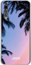 Huawei P20 Pro Hoesje Transparant TPU Case - Sunset Palms #ffffff