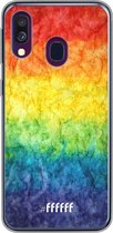 Samsung Galaxy A40 Hoesje Transparant TPU Case - Rainbow Veins #ffffff