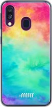 Samsung Galaxy A40 Hoesje Transparant TPU Case - Rainbow Tie Dye #ffffff