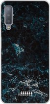 Samsung Galaxy A7 (2018) Hoesje Transparant TPU Case - Dark Blue Marble #ffffff