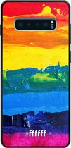 Samsung Galaxy S10 Plus Hoesje TPU Case - Rainbow Canvas #ffffff