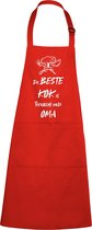 mijncadeautje - luxe schort - De beste kok is toevallig mijn OMA - rood