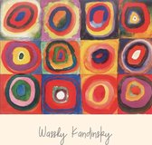 Allernieuwste Canvas Schilderij Wassily Kandinsky Vierkanten met Concentrische Cirkels Rood - Poster - 50 x 70 cm - Kleur
