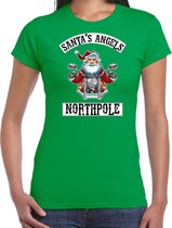 Fout Kerst shirt / Kerst t-shirt Santas angels Northpole groen voor dames - Kerstkleding / Christmas outfit S