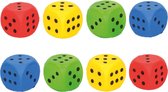 Set van 8x stuks speelgoed dobbelstenen van 4 x 4 cm - Dobbelspellen/spelletjes