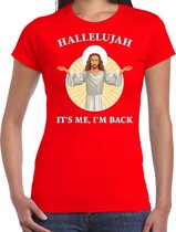 Hallelujah its me im back Kerst shirt / Kerst t-shirt rood voor dames - Kerstkleding / Christmas outfit XL