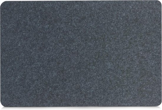 2x Rechthoekige placemats antraciet grijs vilt 45 x 30 cm - Tafeldecoratie - Borden onderleggers