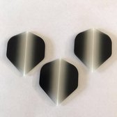 Dart flights duo color zwart en transparant 3 stuks