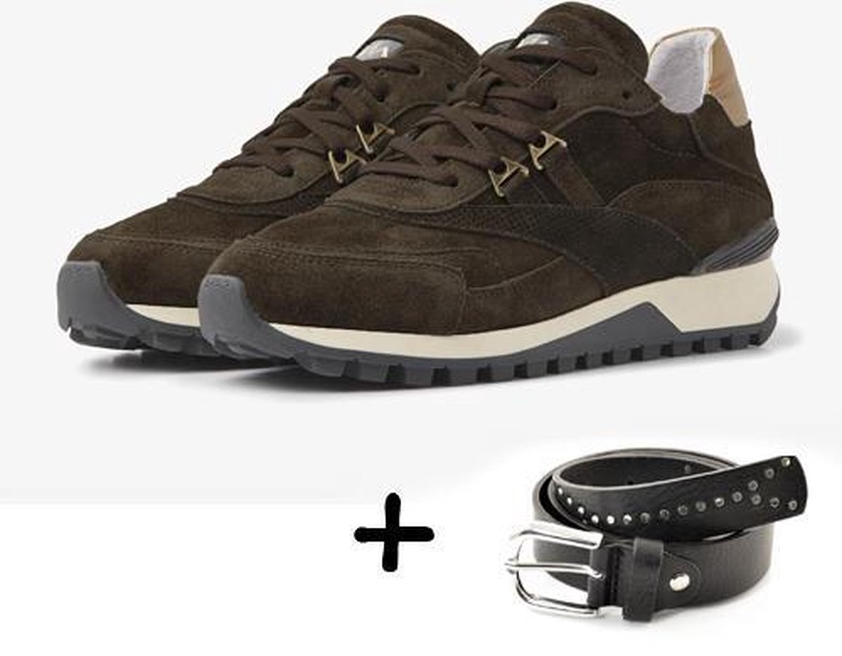 VIA VAI Sneaker LYNN BRAVE Donkerblauw Suede Combi - Bormans Modeschoenen