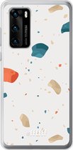 Huawei P40 Hoesje Transparant TPU Case - Terrazzo N°3 #ffffff