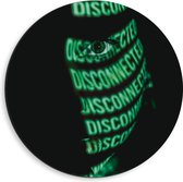 Dibond Wandcirkel - ''Disconnected'' Groen Oog - 40x40cm Foto op Aluminium Wandcirkel (met ophangsysteem)