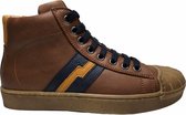 Sho.e.b.76 rits veter bumper hoge lederen sneakers 6115 camel mt 34