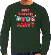 Ugly sweater party Kerstsweater / Kersttrui groen voor heren - Kerstkleding / Christmas outfit S