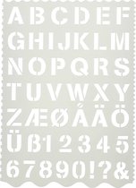 Sjabloon, letters en cijfers, H: 25 mm, 21x29 cm, 1 stuk