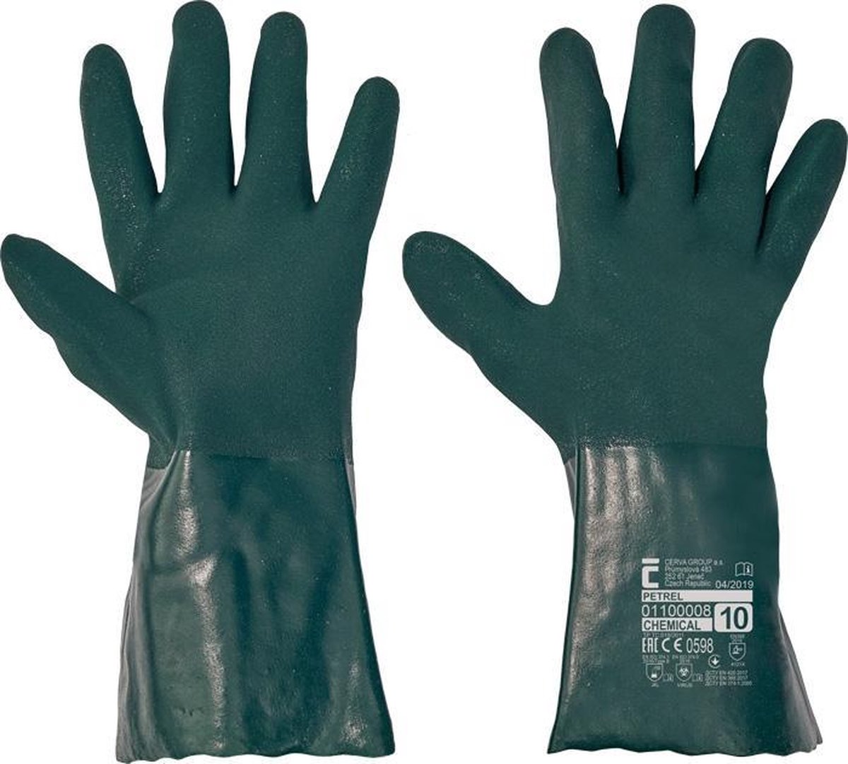 Vloeistofdichte handschoen Cerva Petrel met antislip maat 10/11 - 2 paar