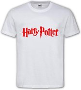 Wit T shirt met Rode Tekst "Harry Potter " ronde hals / Size XL