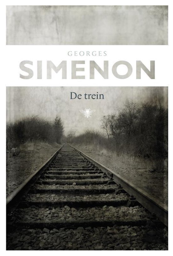 Livre "Le train" de Georges Simenon avec une photo de voie ferrée disparaissant dans une forêt.