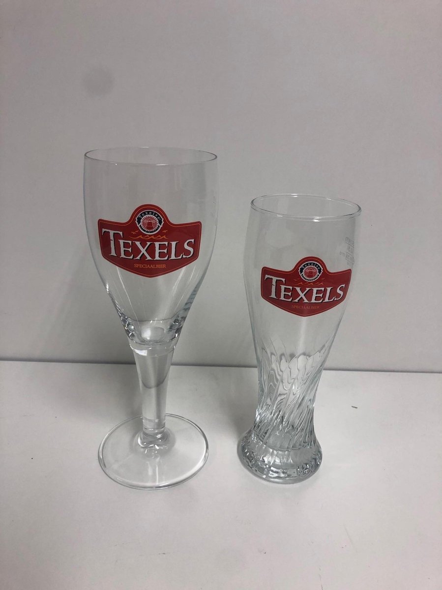 Texels bierglas set 2 stuks (30 - 33cl) skuumkoppe bokaal en voetglas texelse bier glas glazen bierglazen