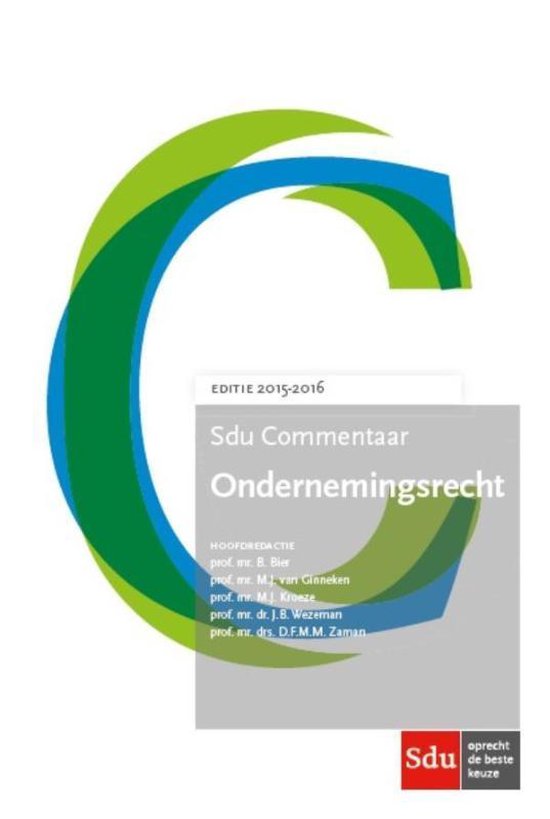 SDU Commentaar  -  Ondernemingsrecht 2015-2016 - cover