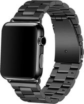 3 kralen stalen schakel band - zwart - Geschikt voor Apple Watch