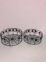 Decoratieve zwarte mand - set van 2 stuks