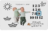 Mijlpaal Deken - Origami - Mijlpaaldeken -Milestone Blanket - Babydeken - Fotodeken Met Lijst - Supercute - Unisex - Babyshower - Kraamkado Idee - XL Baby Foto Deken - Kraam Cadeau