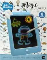 JollyCreative - Magisch Tekenbord - Kleurenbord - Tekenpad - Fantastic - Educatief speelgoed - Knutselen - Lichtgevende kleurtafel - Incl. 10 sjablonen - Tekentablet - Neon Markeer
