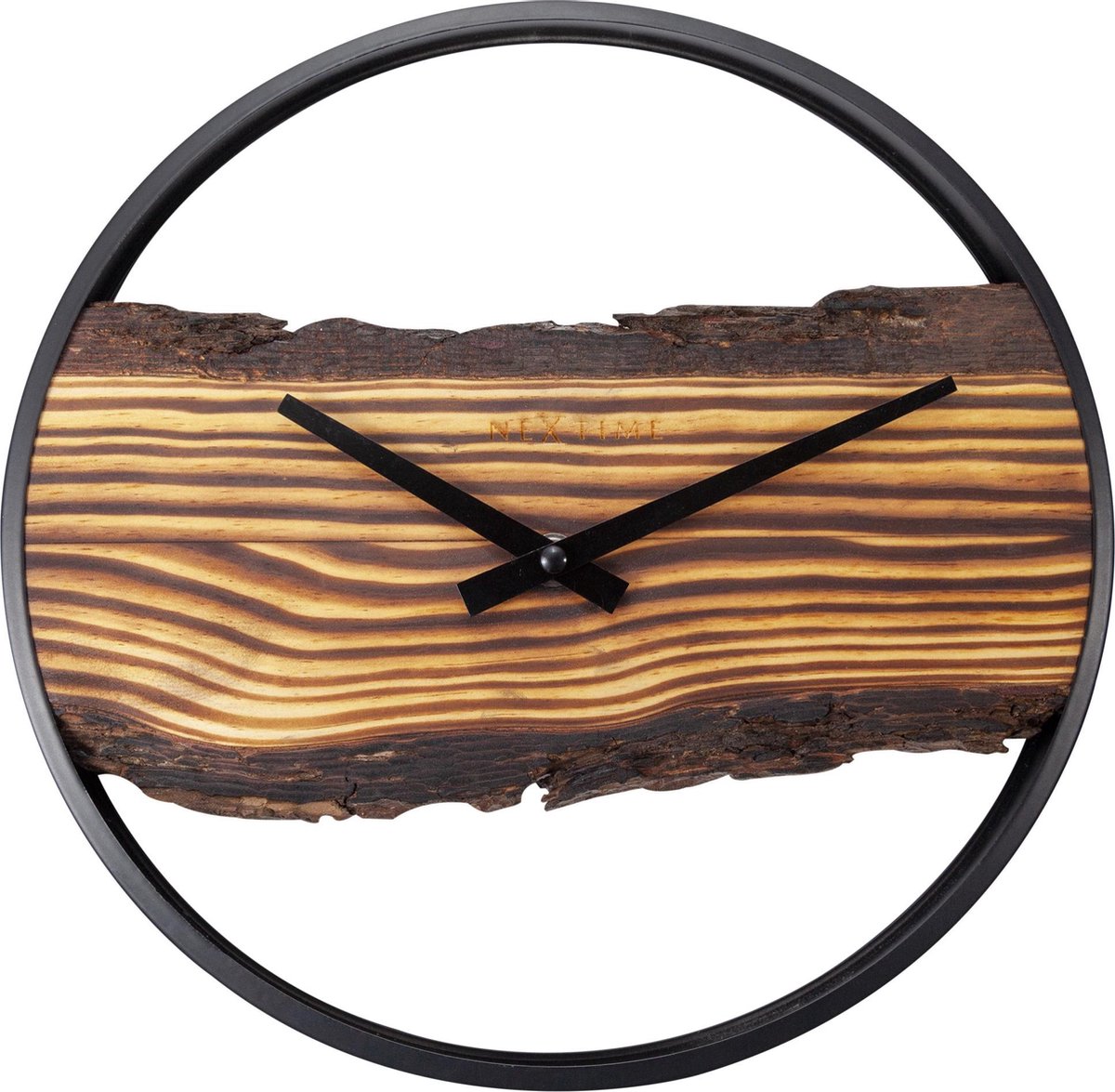 NeXtime forest - wandklok - 30 cm - hout/metaal - bruin - stil