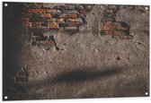 Tuinposter – Gipsmuur van Bakstenen - 120x80cm Foto op Tuinposter  (wanddecoratie voor buiten en binnen)