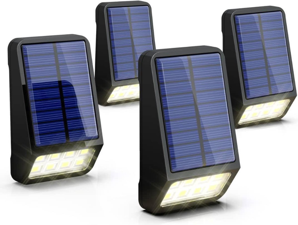 bol.com | 4 x LED Solar Buitenlamp met schemering sensor