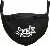 Let it snow Rustaagh kerst mondkapje - kerst - gezichtsmasker - wasbaar - niet medisch - zwart - tekst - bedrukt