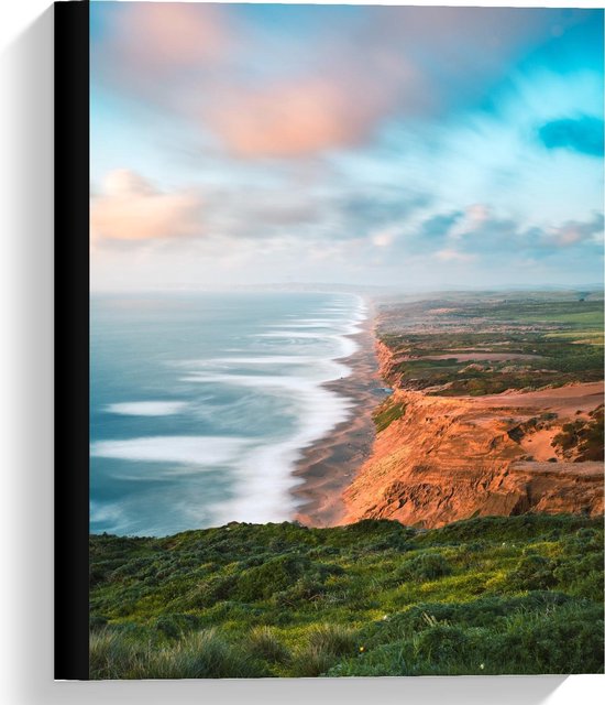 Canvas  - Landschap van Bergen aan de Zee  - 30x40cm Foto op Canvas Schilderij (Wanddecoratie op Canvas)