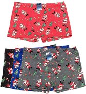 Kerst boxershort 2-pack heren ondergoed mannen boxershort onderbroek blauw/grijs maat S/M