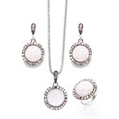 Set de Bijoux complet pour dames | Ajustable | collier avec pendentif | Ring | Boucles d'oreilles