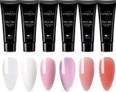 Polygel set 15ml - Polygel nagels - VEGAN - UV lamp LED - 6 Polygel kleuren