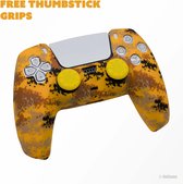 OnGAME PS5 controller hoes - Controller hoesje - PS5 beschermhoes controller - Impact Case PS5 controller - Controller case -Gele Camouflage -Gele camouflage -controller hoesje -Yellow contro