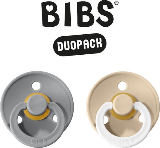 Bibs fopspeen maat 2 618 maanden 2 stuks cloud vanilla glow in